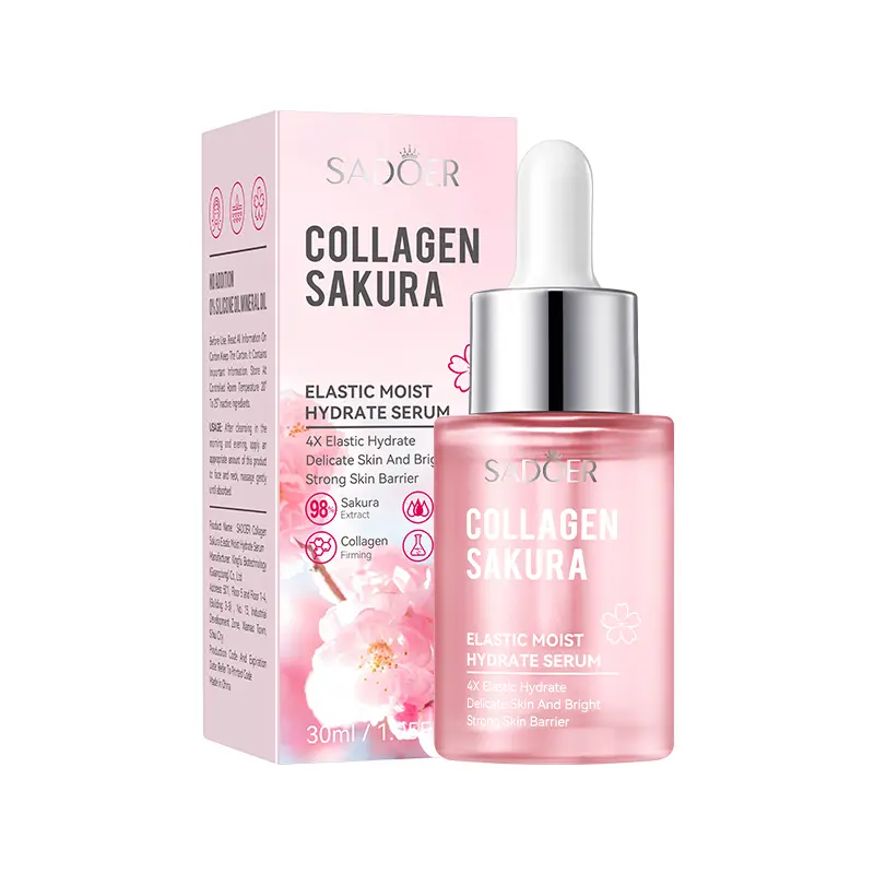 Collagen Sakura Serum, Silky Smooth Lightweight Moisturizer with Elasticity-Boosting, Hydrating Moisture-Boosting Benefits, Plump Skin