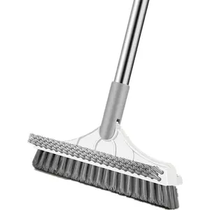 Magic Brush 3-In-1 Floor Cleaner, Long Handle Scrubbing Brush, 180 Degree Rotating Head, Detachable Blade, Ideal for Hard Floors, Home Care Supplies