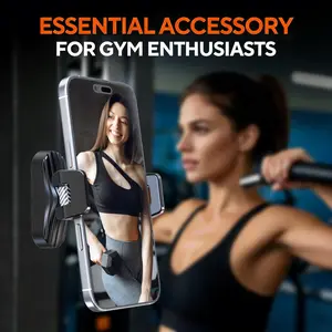 Magnetic Phone Holder for Gym,Magnets Strong 360° Adjustable Universal Cell Phone Mount with Retractable Clamp, Hands-Free Phone Stand for Gym Equipment, Forklift,Kitchen, For AII Smartphones
