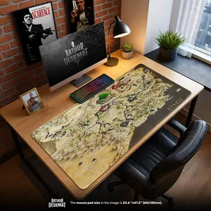 Hyrule World Map Mouse Pad – Zelda Gaming Desk Mat