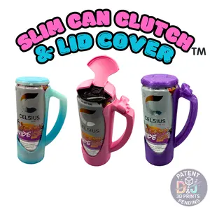 Slim Can Clutch & Lid Cover 12oz Holder for Red Bull Alani Nu Celsius Truly White Claw 3D Printed Drinkware Colorful Set Perfect Fit for Slim Cans - Mug