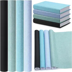 4 Pcs Book Cloth Bookcover Fabric Surface with Paper Backed Book Binding Cloth for Scrapbooking Album DIY Craft Supplies, 4 Cool Colors, 40 x 16 Inches