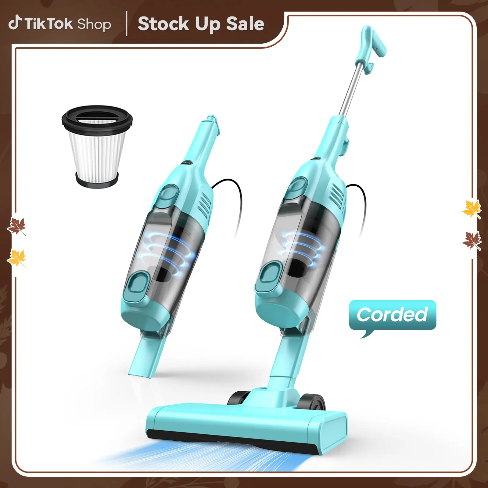 INSE R6X Aspiradora Escoba con Cable 600W 15KPa, Ultraligera sin Bolsa, 3 en 1 de Mano para Hogar, Alfombra, Suelo Duro, Pelo de Mascotas y Coche Amarillo Upright Vacuums pet lovers #tiktokshopstockup