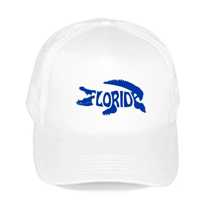 Florida Blue Gator Trucker Hat Sunshine State Mesh Cap for Men Women #L197-SMBLUGAT
