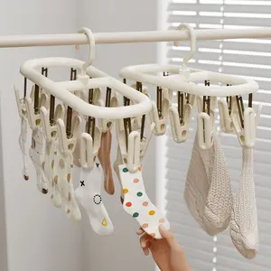 1PC Multifunctional Socks Underwear Drying Rack, 12/20 Clips Clothes Hanger Space Saving, Home Use, Two Specifications Available, Easy-Dry Design, Home Organizer