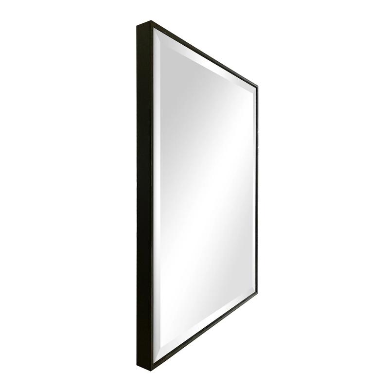 Mainstays Beveled Modern Rectangular Wall Mirror, 23x29, Black