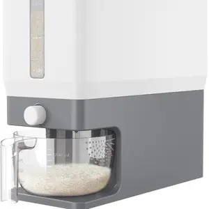 Rice Dispenser 25 Lbs(11.3kg), Rice Storage Container Sealed Moisture Proof with Measuring Cup for Kitchen Pantry Household, BPA-Free