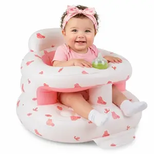 Upgrade Inflatable Baby Seat for Babies 3-36 Months,Built in Air Pump Surround Bumbo Seat with Tray, Load-Capable Baby Chair Sit Me up Floor Seat for Baby, Learning to Sit, Feeding, Camping