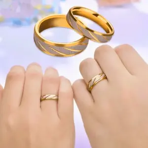 1/ Simple stainless steel couple rings for men, women, daily wear, wedding rings, engagement rings, Birthday gifts, Valentine's Day, fashion jewelry