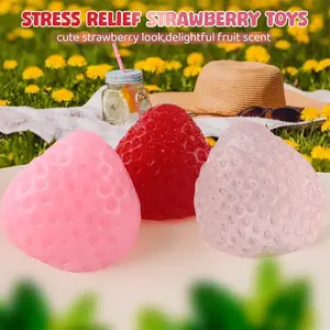 Strawberry Squishy Stress Ball Fidget Toy for Anxiety Relief Soft Texture Calming Effect Ideal for Kids & Adults Perfect for All Ages