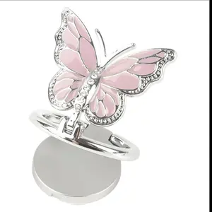 Three-In-One Phone Ring Stand with Diamond Creative Stress Relief Rotating Butterfly Ring, Universal Phone Case Back Support