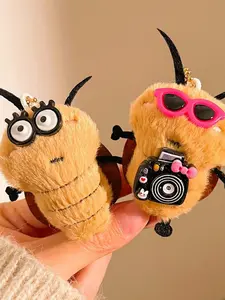 Cute Cartoon Plush Cockroach Toy Pendant, Student Book Bag Decoration, Fun Gift Accessory, Funny School Supplies