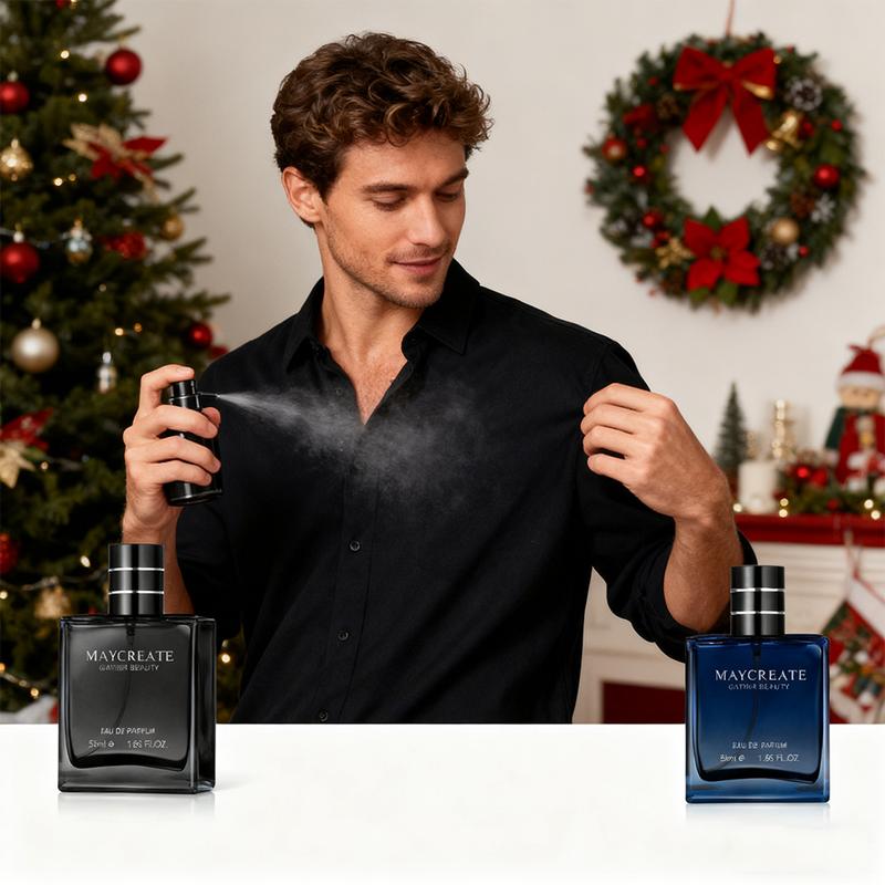 Maycreate Men's Eau De Toilette 55ml Azure Sea Salt Freshness Knight Woodsy Deep Scent EDP Perfume Spray for Spring Summer Outings Aromatic Citrusy Fragrance