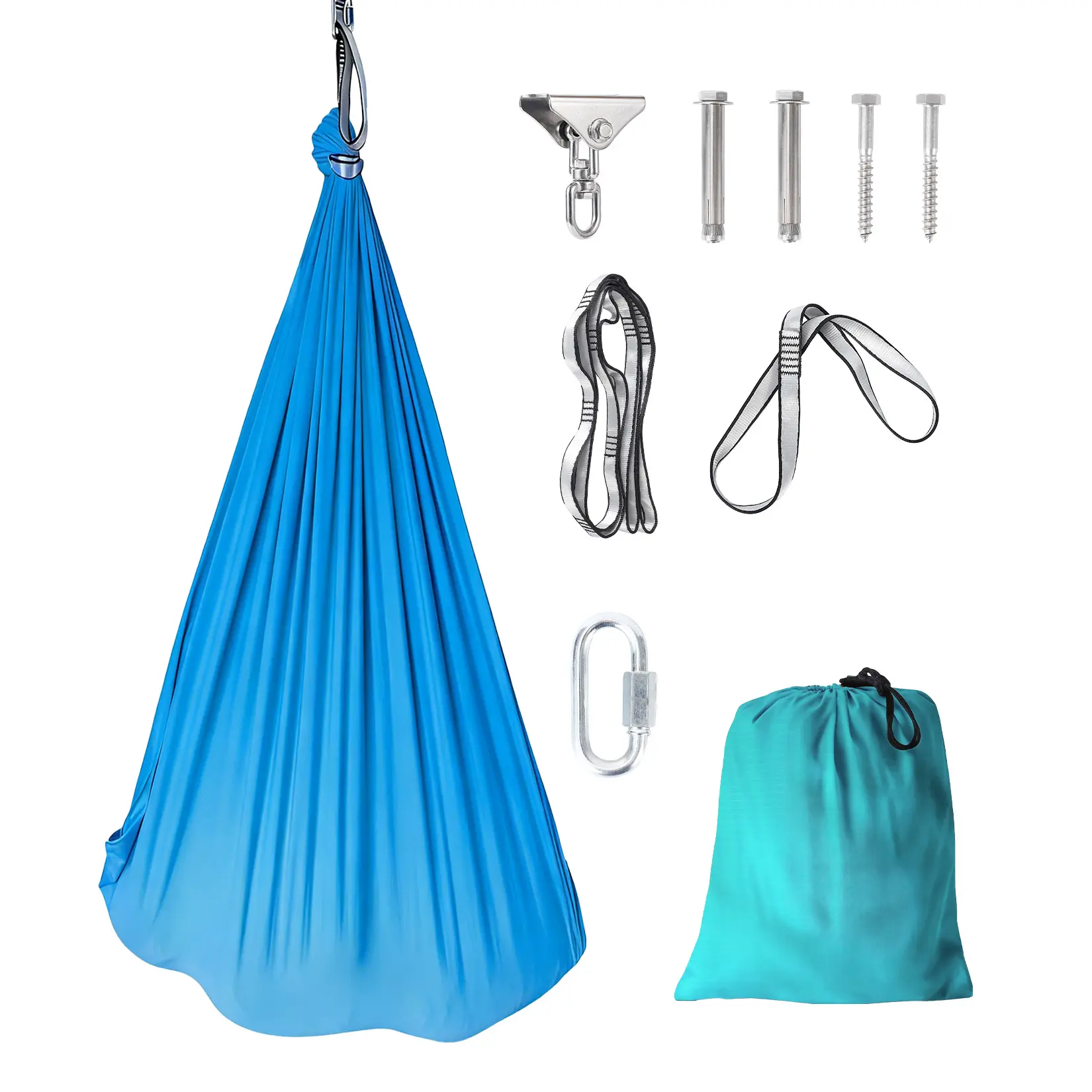 Sensory Swing for Both Kids & Adults, Indoor Hug-Like Calming Swing, Double Layered Soft Fabric & Heavy Duty Hardware, Colors: Beige, Green, Blue