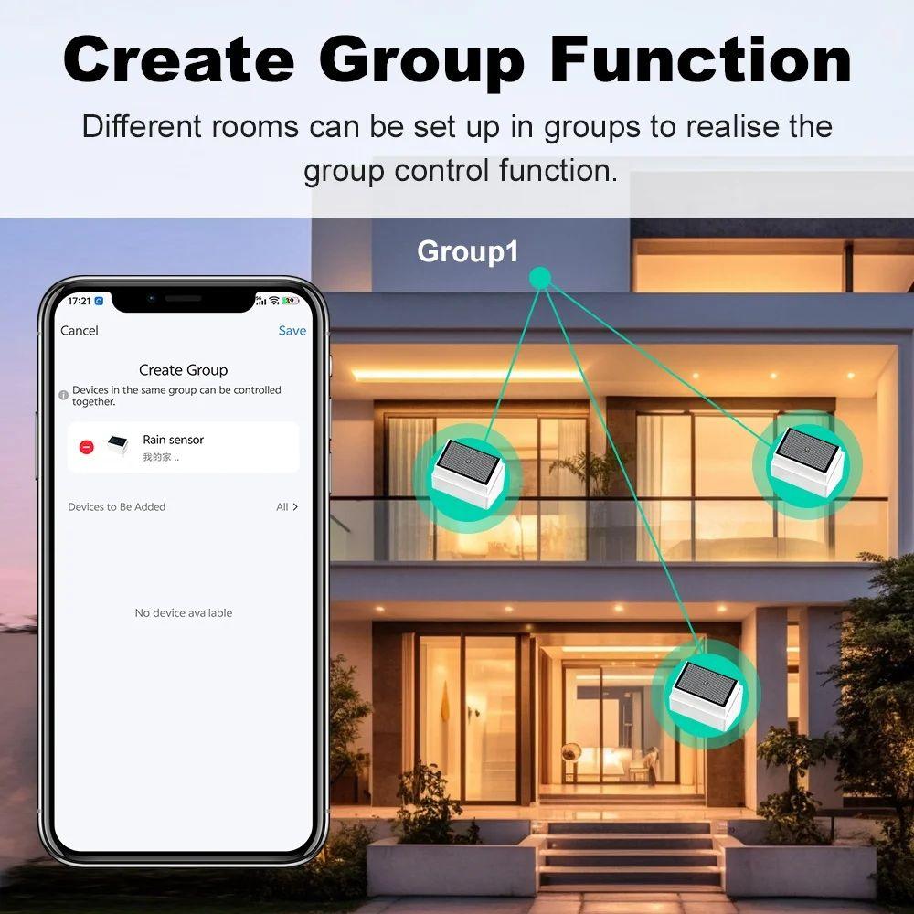 2 in 1 Tuya Zigbee Rain Sensor with Light Detector IPX4 Outdoor Waterproof Rain Detector work with Smart Life Home Assistant Z2M