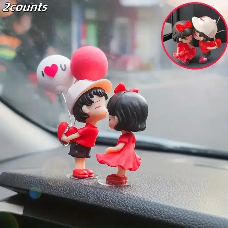 Cartoon Couple Design Car Ornament, Cute Couple Car Interior Decoration, Car Interior Decoration Accessories