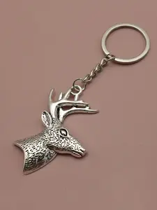 1/20pcs Men's Creative Alloy Deer Head Vintage Stylish Keychain