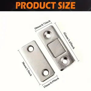 4 Sets Ultra-Thin Self-Adhesive Magnetic Cabinet Door Locks, No Drilling Magnetic Latch, Anti-Theft Lock for Wardrobe, Fridge, Cabinets