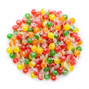 Sour Fruit Balls Hard Candy Assorted Fruity Tangy Wrapped Candy Mix