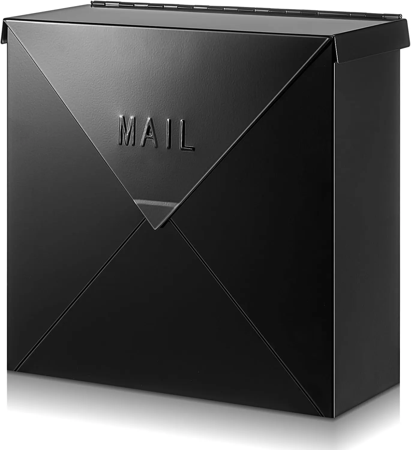 Wall Mount Mailbox for Outside 10 x 10 x 4 Inch Large Capacity Mail Box Metal Mailboxes  Modern  Box(Black)