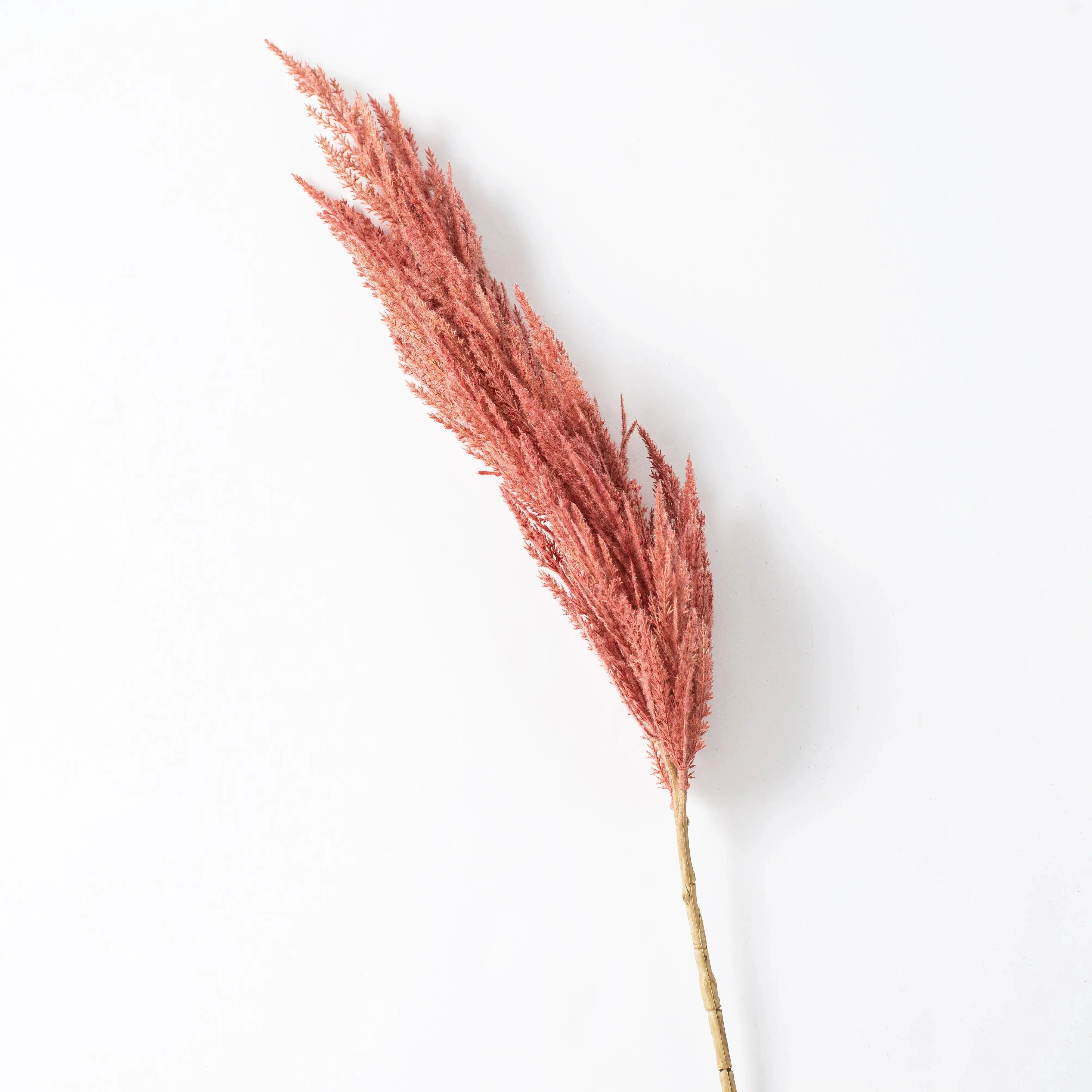 46" Mauve Faux Plume Pampas Grass Artificial Flower - Wired Stem Single Branch Spray, Curated Color Palettes (Blush Pink, Light Pink, Teal Blue, Brown Ombre) Plants for Interior Room Decor, Feather Grass Artificial Flowers, Decorative, One Piece