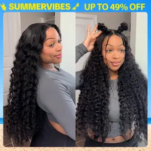 【26“ Only $135】Mamushow 7x6 Glueless Water Wave Wigs 200% Density Human Hair With Drawstring Curly Wave Wigs Closure Wigs Pre Plucked Pre Cut Pre Bleached Wear and Go Wigs Outdoorfun Party Vacation Wigs #Summervibes
