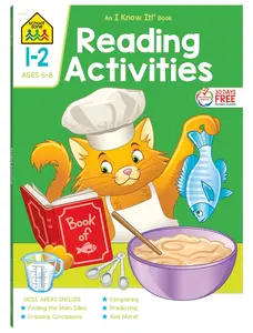 I Know It! School Zone Reading Activities 1-2 Workbook 64 Pages Comprehension, Comparing, Contrasting, Evaluating Ages 6 to 8 Paperback