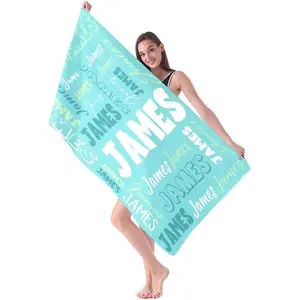 Clearance -Personalized Beach Towels with Names for Adults Kids,Microfiber Beach Towel Custom Quick Dry Name Beach Towel Personalized Bath Pool Travel Towels
