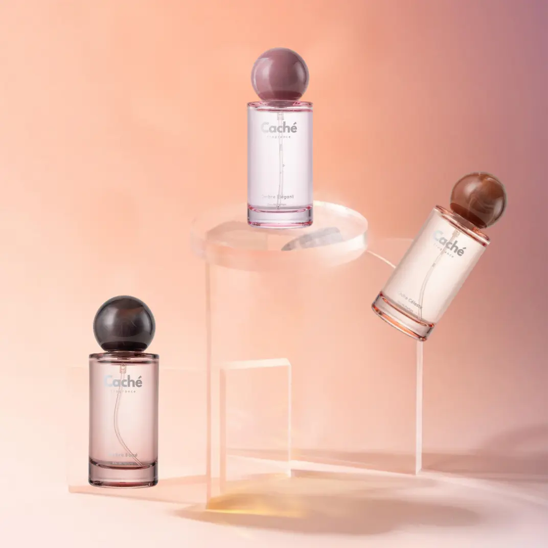 Caché Fragrance | Ambre Boisé + Cèdre Céleste + Ombre Élégant | Amber Cedar Dominion | Modern Elegance | Eau De Parfum (3 x 1.7oz / 50ml)