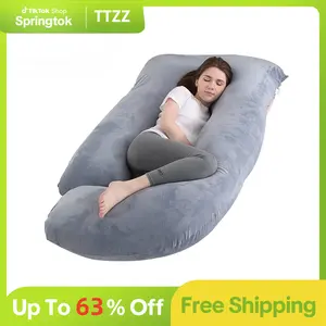 TTZZ U-Shape Full Body Pregnancy Pillow with Removable Cooling Cover for Sleeping - Maternity Pillow and Must-Have for Adults