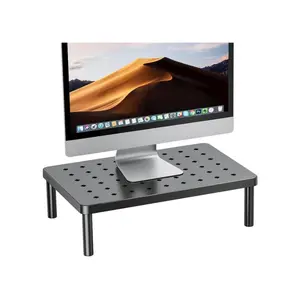 Adjustable Monitor & Laptop Stand Riser – 3-Level Height Desktop Organizer for Laptop, Printer, Notebook, and Flat Screen Displays, Black