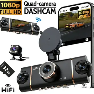 🔥4 Lenses Recording at Once + FREE 32G Card • Car Essential!💥Non-rechargeable, must be used while plugged in.