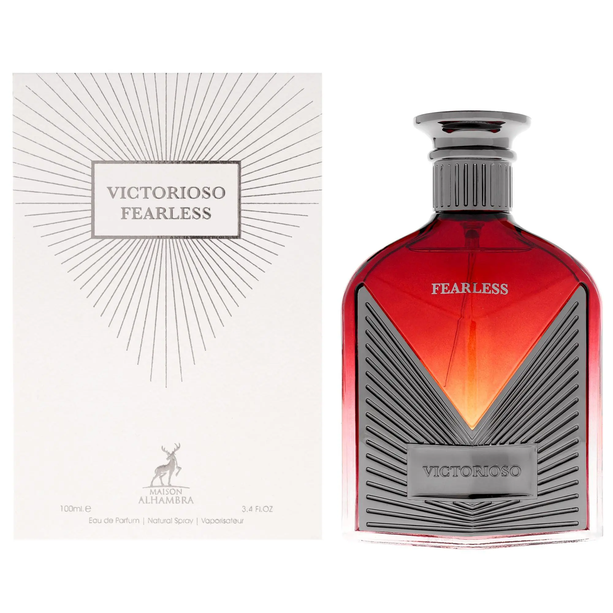 Victorioso Fearless Eau de Parfum Spray by Maison Alhambra, 3.4oz Single Bottle for Women (Unisex Fragrance Option)
