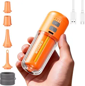 Portable Air Pump for Inflatables 430L/min Ultra Fast Air Mattress Pump, 2000 mAh Battery & Camping Light, Electric Air Pump Inflate/Deflate for Air Mattress, Pool Floats, Vacuum Storage Bags