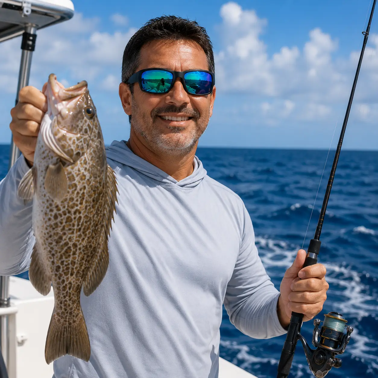 C Fishing & Driving Polarized Sunglasses – Rectangular Frame for Men & Women