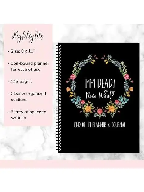 Sorry, It’s Your Problem Now, Because I'm Dead, End of Life Planner Organizer Notebook Death Binder Organizer Kit Document Organizer End of Life Planning Workbook Paperback for Possessions Affairs