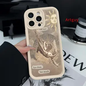 Phone case for iPhone 16 Pro Max 15 Plus 16E 14 13 12 11 XS XR Icarus Love Advanced fashion gift Shockproof Silicone TPU Bumper Drop Protection Soft Cover