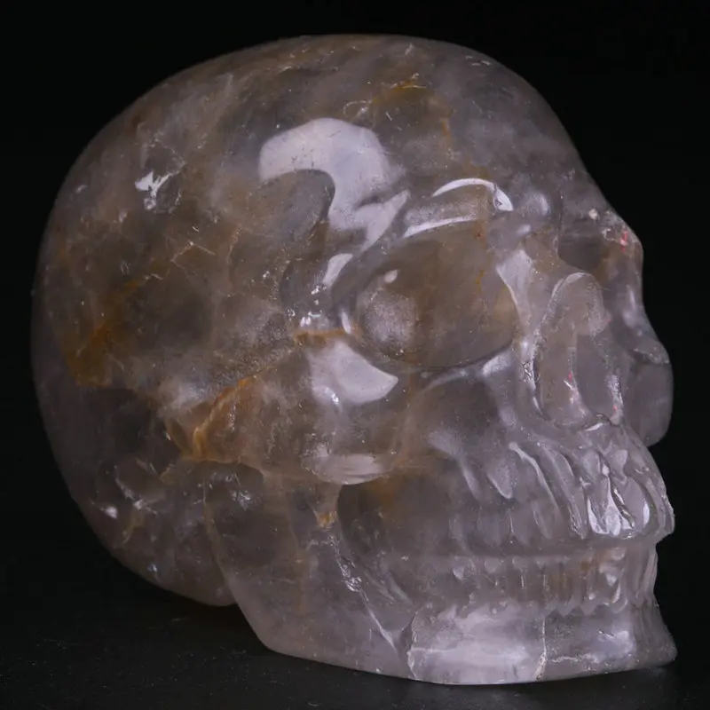 2.0 " Gray Quartz Carved Crystal Skull, Super Realistic, Crystal Healing