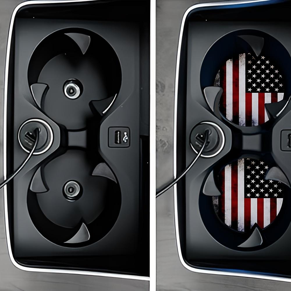 4 American Flag Car Cup Holders, 2.76inch Circular Car Coaster. Car Interior Decoration Water Cup Mat, Unisex Universal Car Cup Mat, Beverage Cup Mat, Car, Household Cup Mat