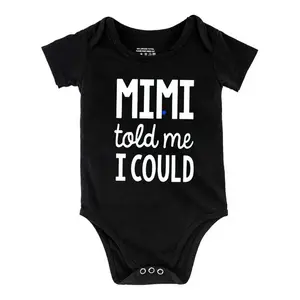 Funny baby babysuit MIMI TOLD ME I COULD letter print baby short Sleeve Onesies Romper for Infant， Newborn Boys Girls Soft Casual Outfit, outdoor baby bodysuits