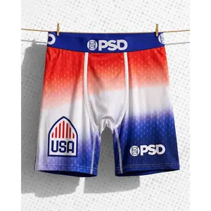 PSD Mens Team USA Boxer Brief - Standard Length 7 Inch Inseam, Soft and Breathable Poly Blend Fabric