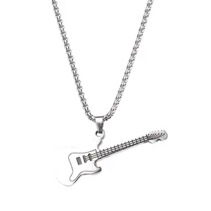 Guitar Stainless Steel Chain Sweet Cool Niche Hip Hop Necklace Simple Jewelry