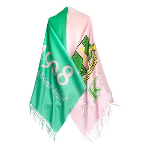 Pink and Green Sorority Inspired Shawl Scarf ~ Pink and Green Fashion Shawl