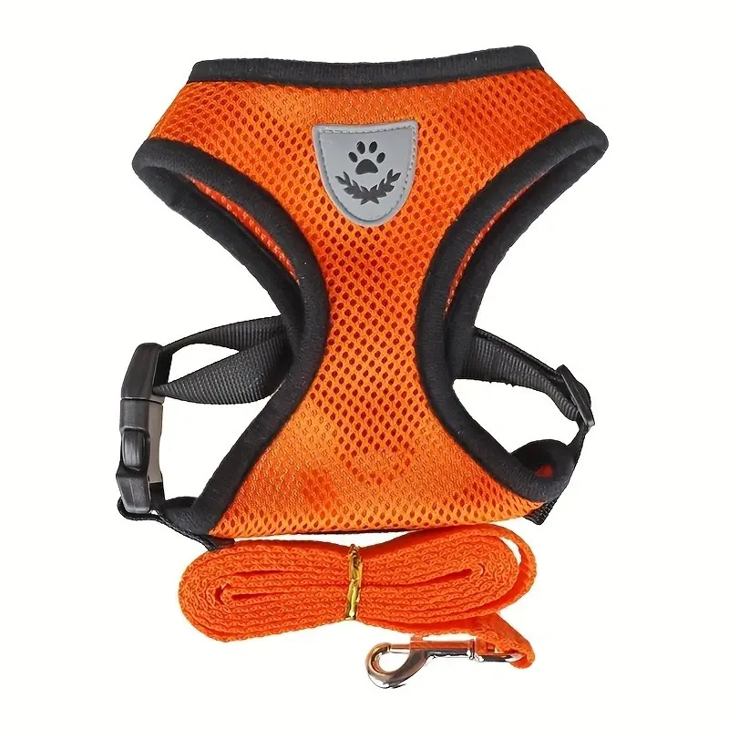 Pet Leash Vest Style Chest Harness for Dogs & Cats, Reflective Dog Leash for Small Dogs