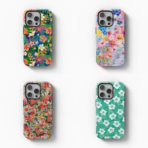 Tropical Floral Phone Case Smartphone Aesthetic ,Durable 2-In-1  with iPhone 17 Pro Max 11, 12, 13, 14, 15, 16, Series, Samsung Galaxy S21, S22, S23, S24, S25, S26,Trendy and Protective Case for Every Style