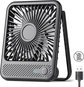 USB Desk Fan, Strong Wind Ultra Quiet Small Personal Fan with 180° Tilt Folding and 3 Speeds Adjustable, USB-C Corded Powered Mini USB Fan for Office Desktop Bedroom, NO BATTERY