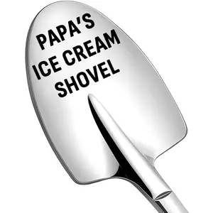Papa Fathers Day Gift for Dad Papa Ice Cream Shovel for Father Grandpa Birthday Gifts for Papa Coffee Spoon Gift for Ice Cream Lover Grandfather Dad Retirement Gift for Daddy Papa Gifts from Grandkids