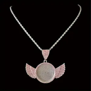 Exaggerated Angel Photo Frame Pendant Necklace for Men & Women Fashionable Rapper Hip Hop Jewelry Self-Pasting Picture Ideal for Friend Gatherings & Birthday Parties  Chain Modern Versatile Accessories