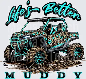 Leopard Print ATV Life's Better Muddy Off-Road Adventure