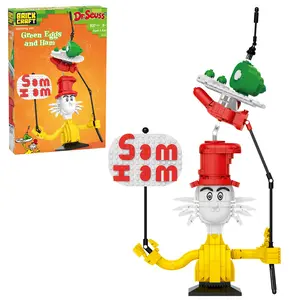 Brickcraft Dr. Seuss Green Eggs and Ham Sam I Am Building Set, 637-Piece Collectible Model Kit for Fans & Builders 8+